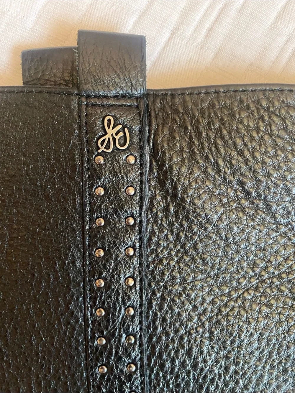 SAM EDELMAN Black Studded Knee-High Riding Boots